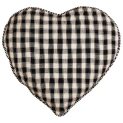 Fabrique de Styles Coussin cœur en coton à carreaux 40x35cm - Campagne* Coussins Et Housses