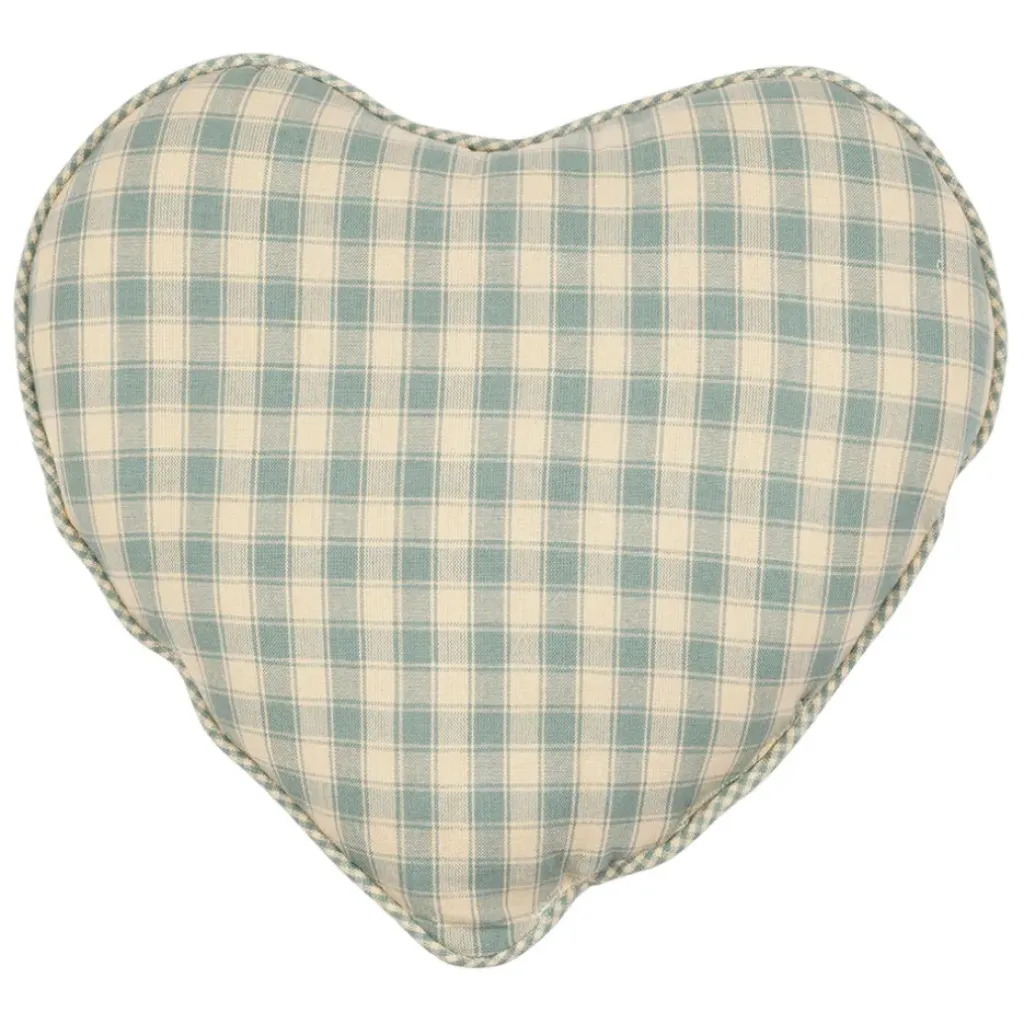 Fabrique de Styles Coussin cœur en coton vichy 40x35cm - Campagne* Coussins Et Housses