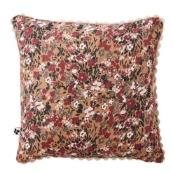 Fabrique de Styles Coussin déhoussable avec croquet en gaze de coton imprimée 40x40cm - Capucine* Coussins Et Housses