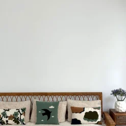 Fabrique de Styles Coussin en coton brodé fleuri écru 30x50cm* Coussins Et Housses