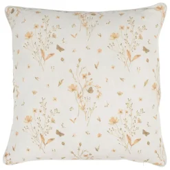 Fabrique de Styles Coussin en lin fleur des champs rose et blanc 45x45cm - Louise* Coussins Et Housses
