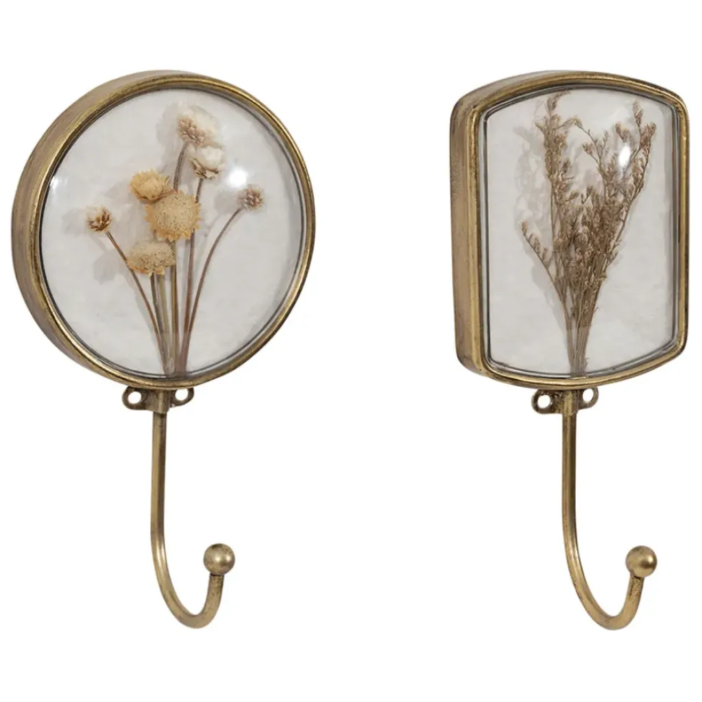 Fabrique de Styles Crochet en fer (x2) fleurs séchées* Patères