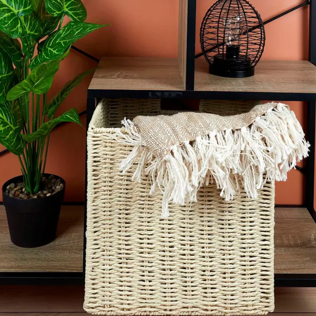 Fabrique de Styles Cube de rangement tresse pliable 30x30xh30cm* Petits Rangements