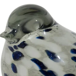 Fabrique de Styles Déco moineau en verre blanc et bleu pailleté - Serin* Petits Objets Déco