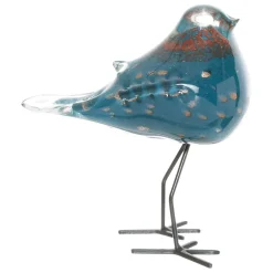 Fabrique de Styles Déco Moineau Serin blanc et bleu 13X8H15cm* Petits Objets Déco