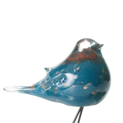 Fabrique de Styles Déco Moineau Serin blanc et bleu 13X8H15cm* Petits Objets Déco