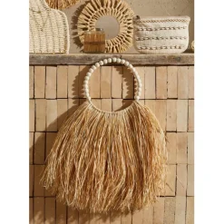 Fabrique de Styles Déco ronde murale en raphia naturel - blue sand* Déco À Suspendre Et Adhésive