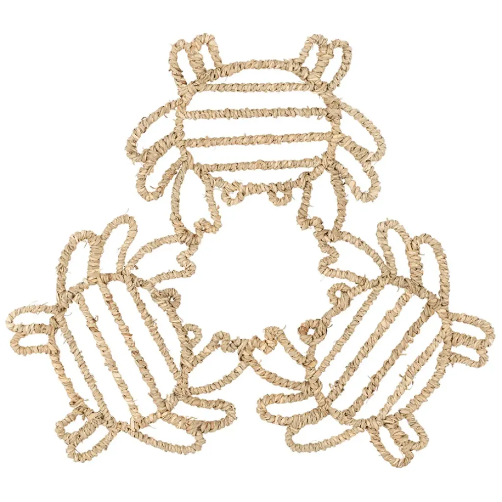 Fabrique de Styles Déco trio de crabes en jonc de mer - borneo* Petits Objets Déco