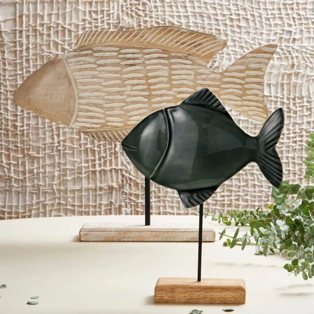 Fabrique de Styles Décoration poisson en manguier et fer - Amarres* Petits Objets Déco