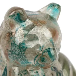 Fabrique de Styles Deco chat en verre émeraude et doré - Félin* Petits Objets Déco