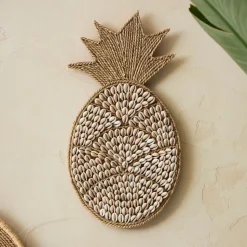 Fabrique de Styles Deco murale ananas en coquillage naturel et blanc - Cauri* Déco À Suspendre Et Adhésive