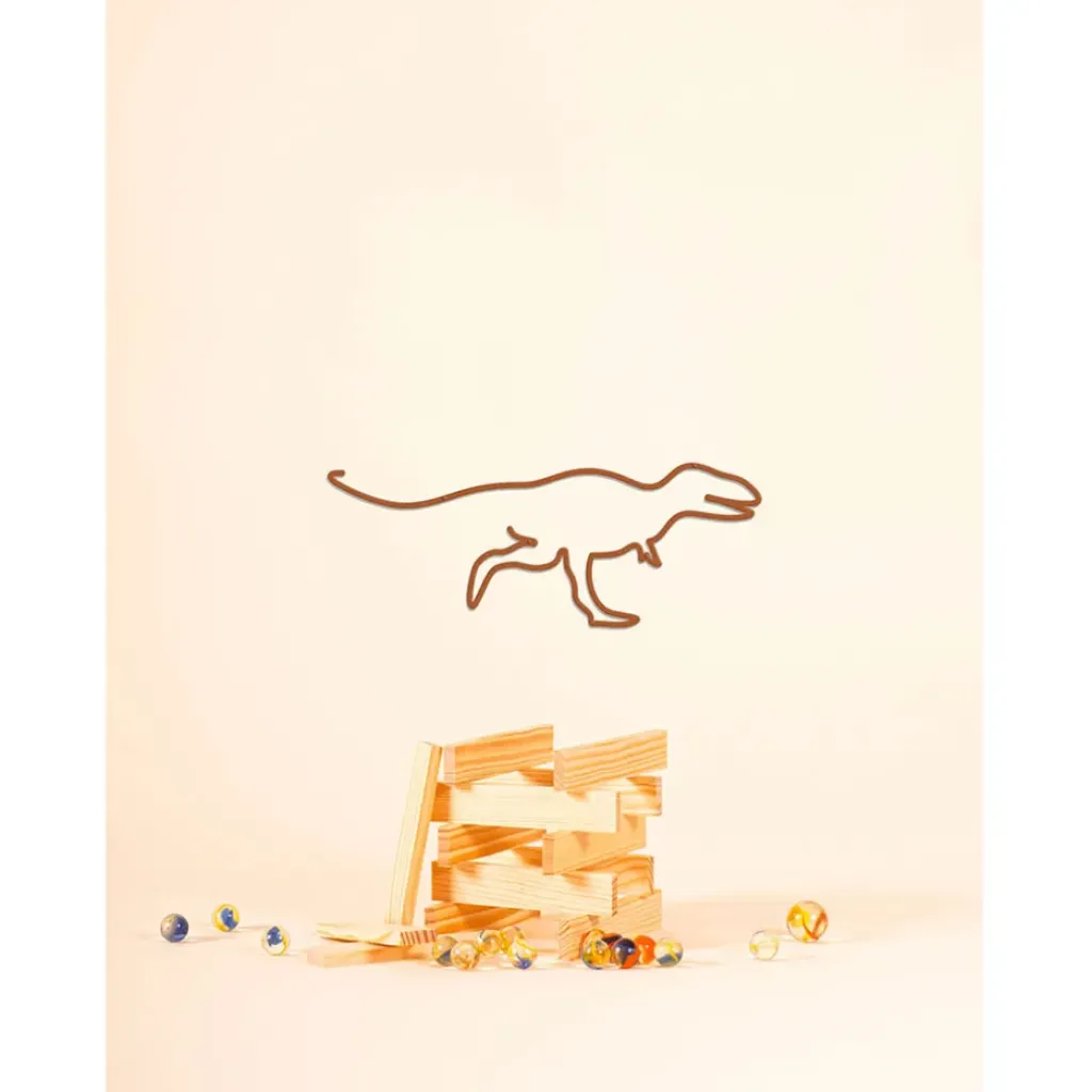 Fabrique de Styles Deco murale en acier 30x15cm - Tyrannosaure*Enfant Déco