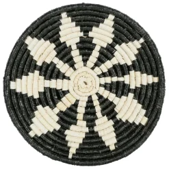 Fabrique de Styles Deco murale étoile en jonc de mer noir blanc - seram* Déco À Suspendre Et Adhésive