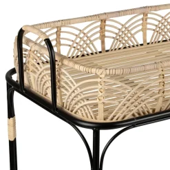 Fabrique de Styles Desserte en fer et rotin 2 niveaux - Element* Ilots Et Dessertes