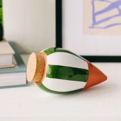 Fabrique de Styles Diffuseur d'eau en argile raye et blanc 25cl - Olla* Accessoires