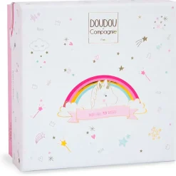Fabrique de Styles Doudou plat Licorne blanc et rose*Enfant Doudous Et Peluches