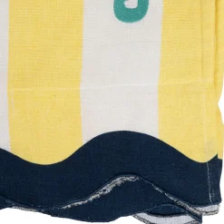 Fabrique de Styles Drap de plage en coton rayé jaune et bleu 170x85cm - Medi* Draps De Plage Et Foutas