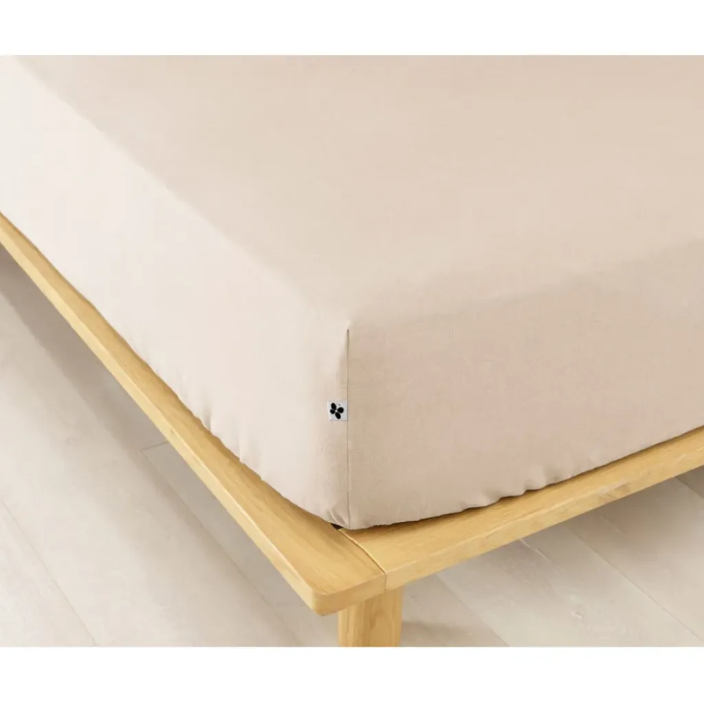 Fabrique de Styles Drap housse en flanelle sable 180x200cm - Candice* Draps Housses