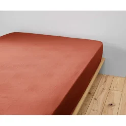 Fabrique de Styles Drap housse en gaze de coton unie 180x200cm - Gaia* Draps Housses