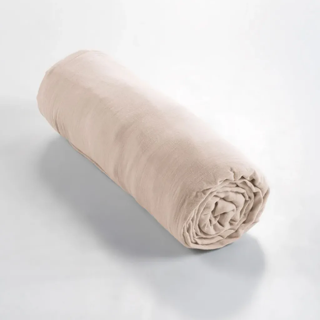 Fabrique de Styles Drap housse en gaze de coton pampa 140x190cm - Gaia* Draps Housses