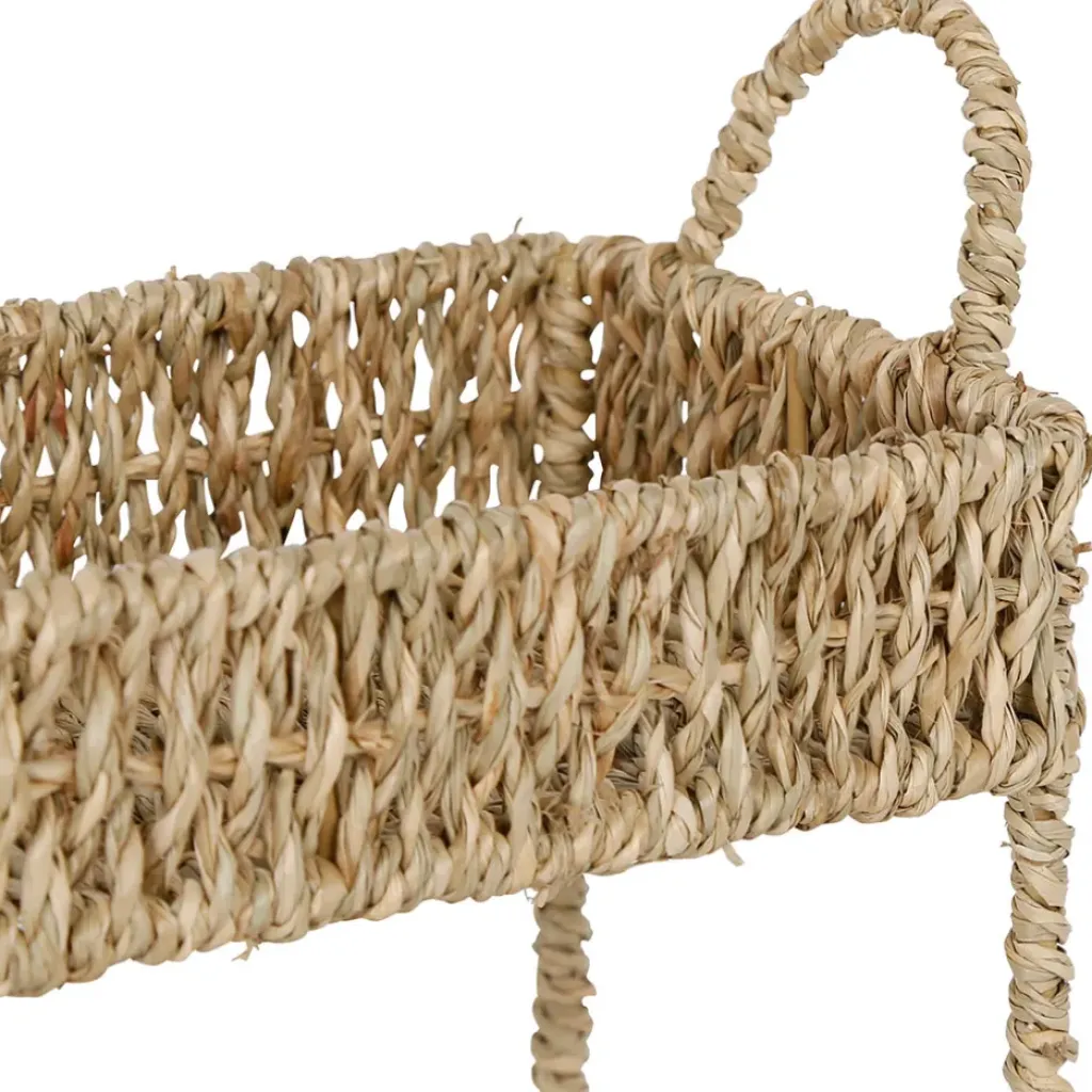 Fabrique de Styles Etagere 2 niveaux en jonc de mer h26.5cm - Borneo* Bibliothèques Et Étagères