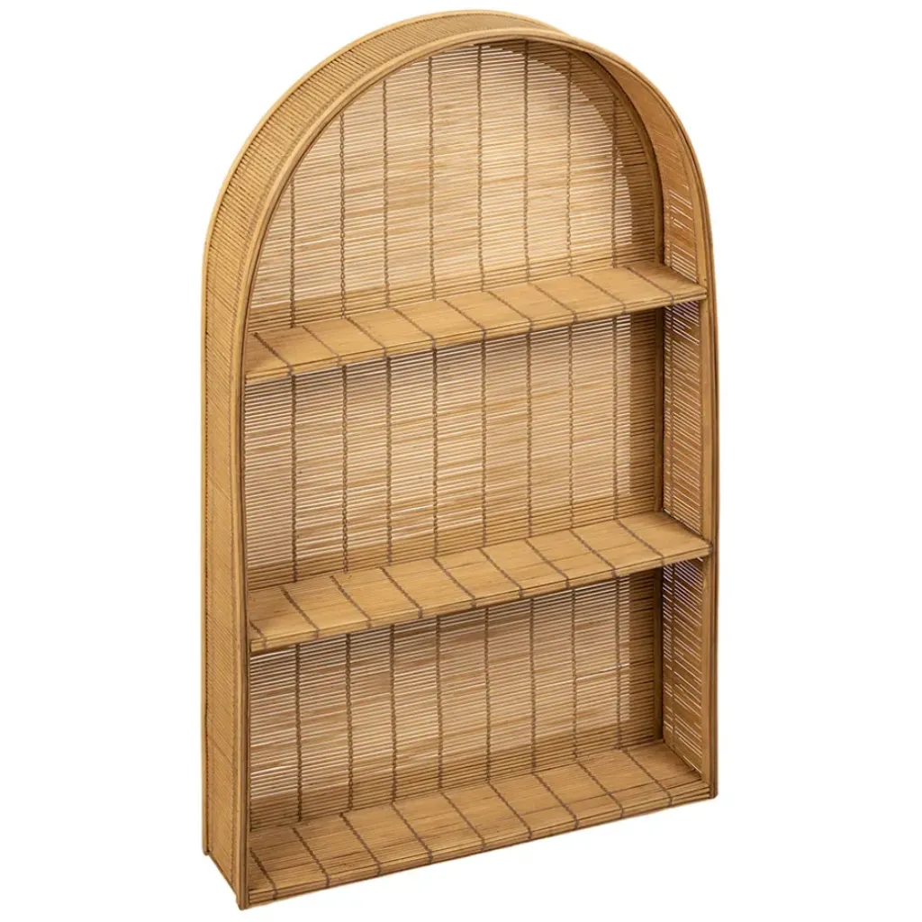 Fabrique de Styles Etagere murale 3 niveaux en bambou h80cm - Plaka* Étagères Murales