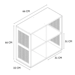 Fabrique de Styles Etagère module 4 cases 66x66cm - Baia* Bibliothèques Et Étagères