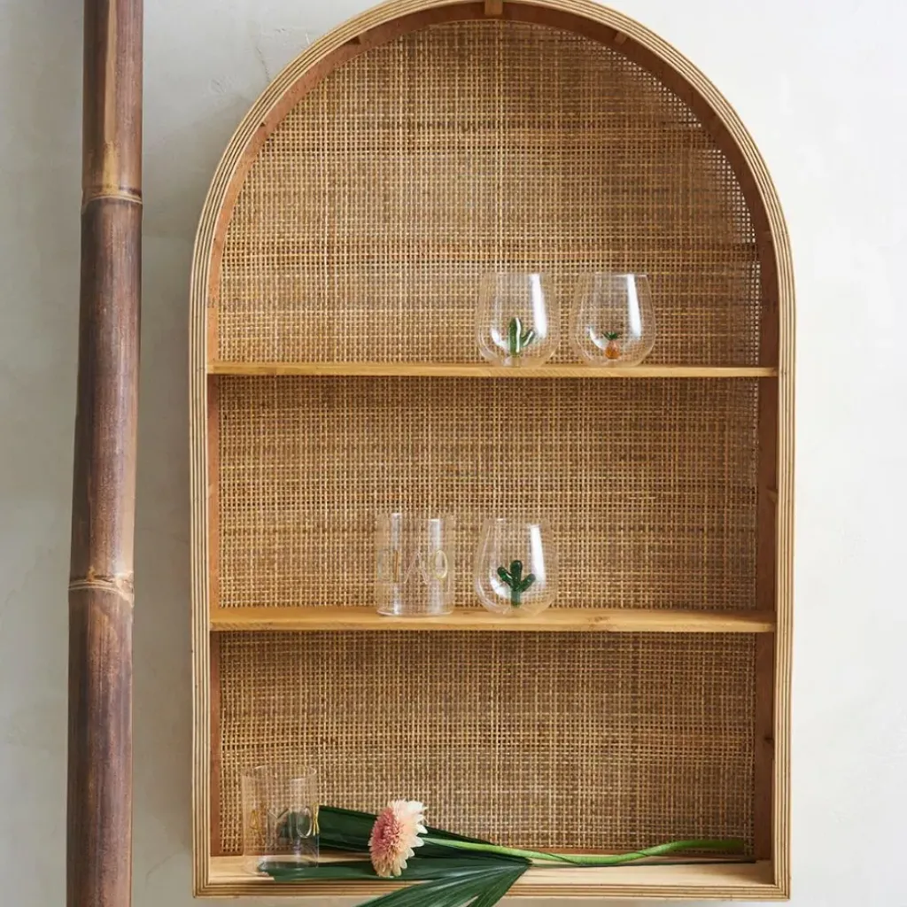 Fabrique de Styles Etagère murale 3 niveaux en rotin H91cm - Essencia* Étagères Murales