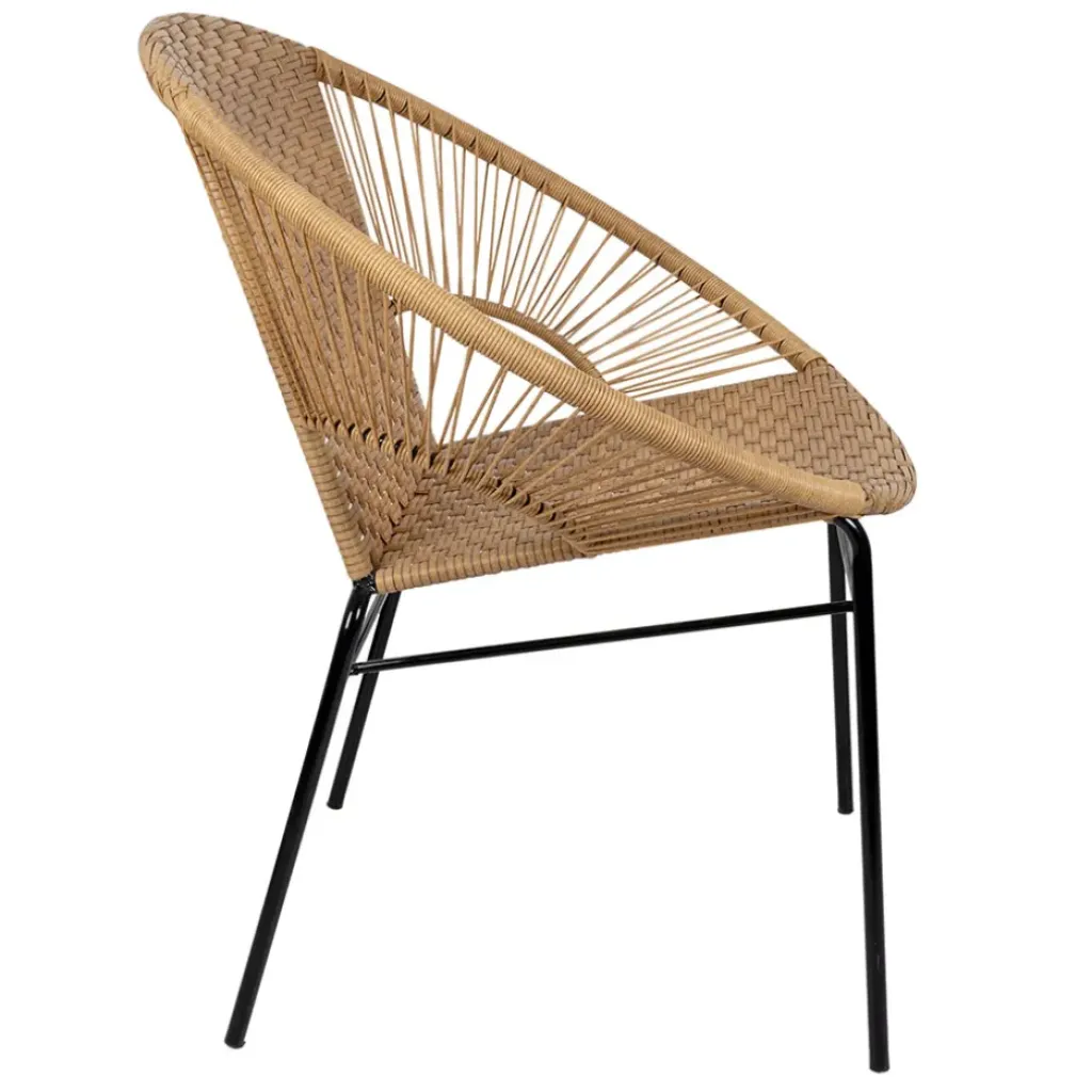 Fabrique de Styles Fauteuil de jardin rond effet cannage naturel - Malaya*Enfant Chaises, Fauteuils|Jardin