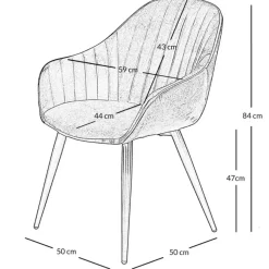 Fabrique de Styles Fauteuil de salle à manger en velours côtelé - Ben* Chaises