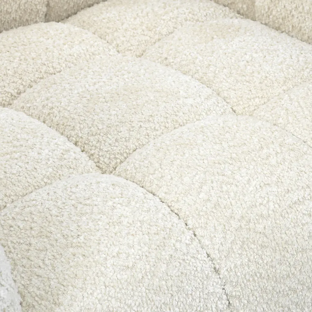 Fabrique de Styles Fauteuil de salon en tissu effet bouclette écru - Beryl* Fauteuils