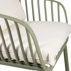Fabrique de Styles Fauteuil d'extérieur avec 2 coussins en tissu blanc - Lumi*Enfant Chaises, Fauteuils|Jardin