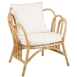 Fabrique de Styles Fauteuil en rotin avec coussin blanc - Sherbrooke*Enfant Chaises, Fauteuils|Jardin