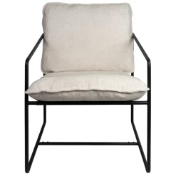 Fabrique de Styles Fauteuil en tissu et fer écru - Elément* Fauteuils