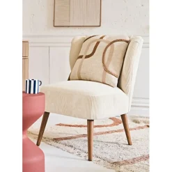 Fabrique de Styles Fauteuil en velours côtelé écru - Eleonor* Fauteuils