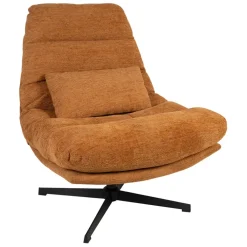 Fabrique de Styles Fauteuil et repose pied en tissu et fer noir - Lery* Fauteuils