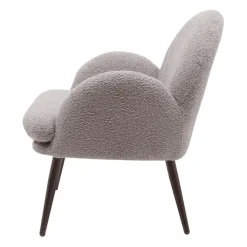 Fabrique de Styles Fauteuil tissu effet laine bouclette foncé - Oria* Fauteuils