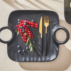 Fabrique de Styles Fourchette en inox or et noir - barisa* Couverts