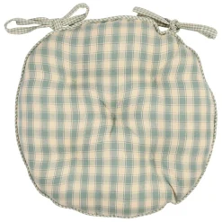 Fabrique de Styles Galette de chaise ronde en coton vichy d40cm - Campagne* Galettes De Chaise