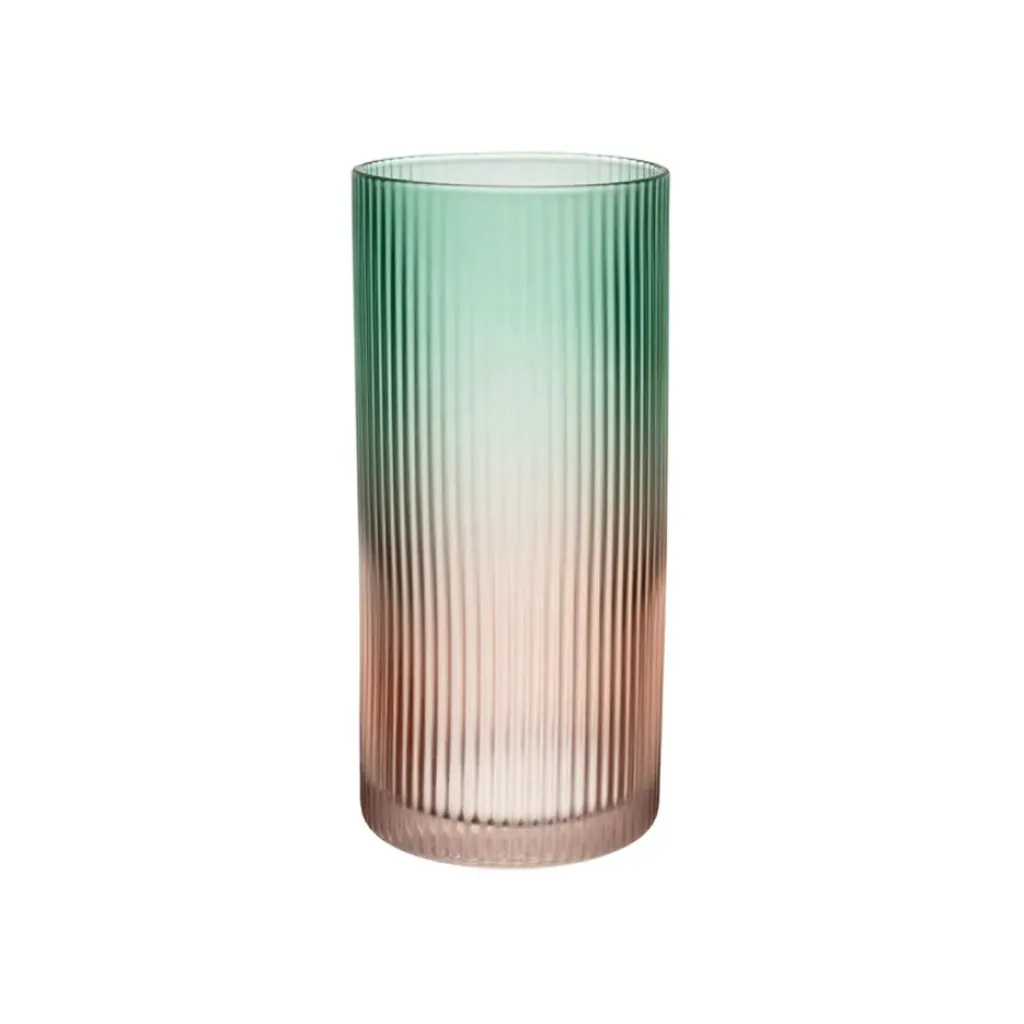 Fabrique de Styles Gobelet en cristallin vert et corail 45cl givré - Adria* Verres À Eau Et Gobelets