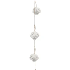 Fabrique de Styles Guirlande 7 coquillages en coton et polyester écru l130cm - Eté A La Mer* Déco Lumineuse