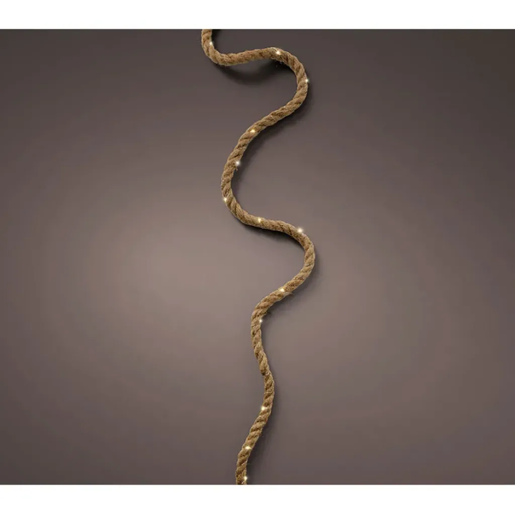 Fabrique de Styles Guirlande solaire câble en jute 5m*Enfant Luminaires|Jardin