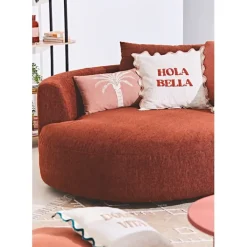 Fabrique de Styles Housse de coussin brodée hola Bella en coton 45x45cm - Lumi* Coussins Et Housses
