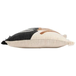 Fabrique de Styles Housse de coussin brodee écru et noir 45x45cm - madeira* Coussins Et Housses