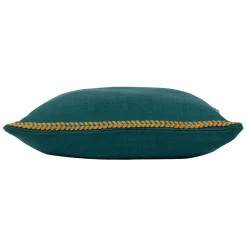 Fabrique de Styles Housse de coussin en coton emeraude et moutarde 45x45cm - Seguia* Coussins Et Housses