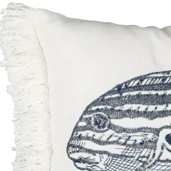 Fabrique de Styles Housse de coussin en coton poisson 50x30cm - Bord De Mer* Coussins Et Housses