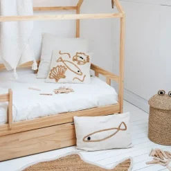 Fabrique de Styles Housse de coussin en coton écru et jute naturel 50x30cm - Eté A La Mer* Coussins Et Housses