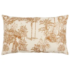 Fabrique de Styles Housse de coussin en coton écru et palmiers 50x30cm - Mocoa* Coussins Et Housses