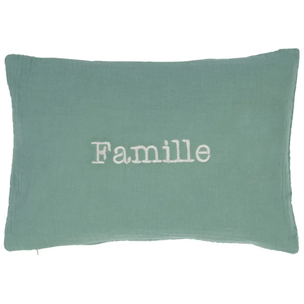 Fabrique de Styles Housse de coussin famille en gaze de coton 50x35cm* Coussins Et Housses