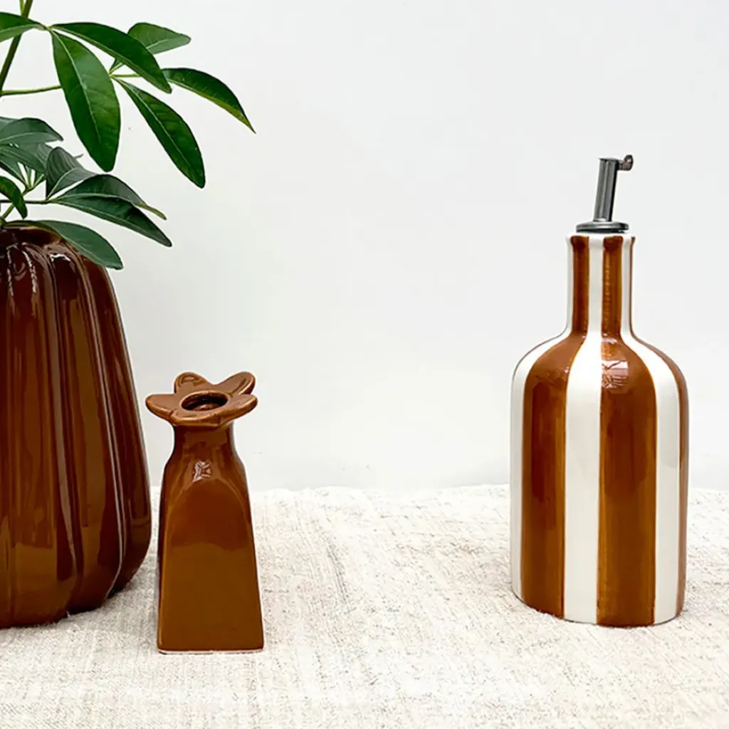 Fabrique de Styles Huilier en faïence rayé h22cm* Ustensibles De Cuisine